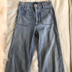 High Waisted Wide Leg Flare Jeans